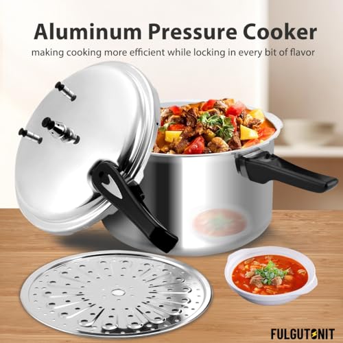 Image of Fulgutonit 12 Quart Pressure Cooker,Aluminum Pressure Canner w /Canning Rack & Easy Lock Lid for Canning, Steaming | Aluminum Pressure Canner, Canning Rack Included, Easy Lock Lid, For Canning & Steaming