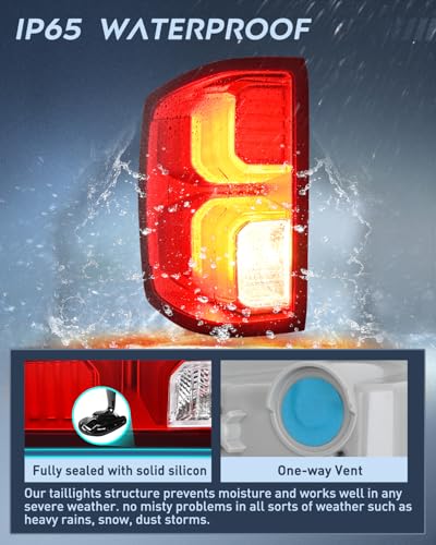 Image of Nilight Taillight Assembly Compatible with 2016 2017 2018 Chevy Silverado 1500 LED Models Tail Light OE Style Rear Outer Lamp Replacement Driver Side