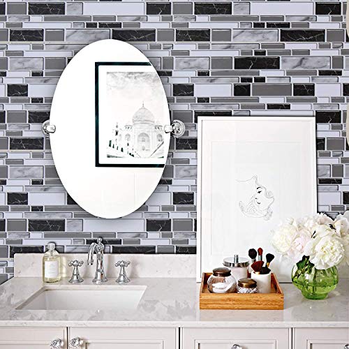 Black and White Peel and Stick Wallpaper for Kitchen,11.8inch x 393.7inch Kitchen Wallpaper Bathroom Self Adhesive Wall Paper Waterproof Countertop Removable Wallpaper Backsplash Vinyl Film Decoration - Thumbnail 6