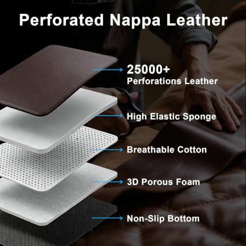 Image of Car Seat Covers Full Set for Toyota RAV4 Hybrid 2016-2026, Brown | Custom Nappa Leather with Full Coverage Waterproof and All-Season Comfort, Designed for Daily Family Use & Pet Scratches