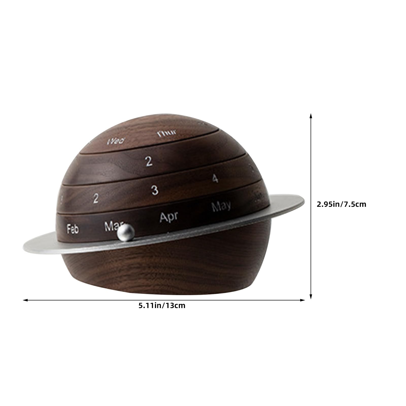 Angoily Ewiger Tischkalender aus Holz – Vintage-Modell mit drehbaren Planeten für Büro und Zuhause, ideal als Dekoration für Einweihung, Geburtstag oder Weihnachten