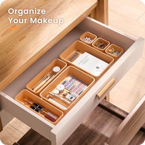 Image of A-LUGEI【𝟰𝟲𝗣𝗖𝗦】【5 Size】Tool Box Organizer Tray Divider Set, 【Orange】 Desk Drawer Organizer,Garage Organization and Storage Toolbox Accessories Rolling Tool Chest Cart Cabinet WorkBench Part