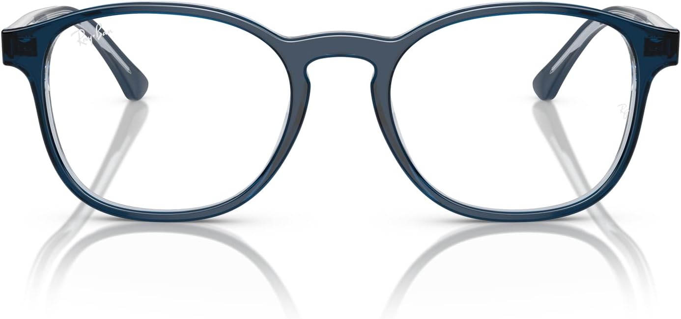 Ray-Ban Rx5417 Round Prescription Eyewear Frames Blue on Transparent Blue/Demo Lens 50 Millimeters