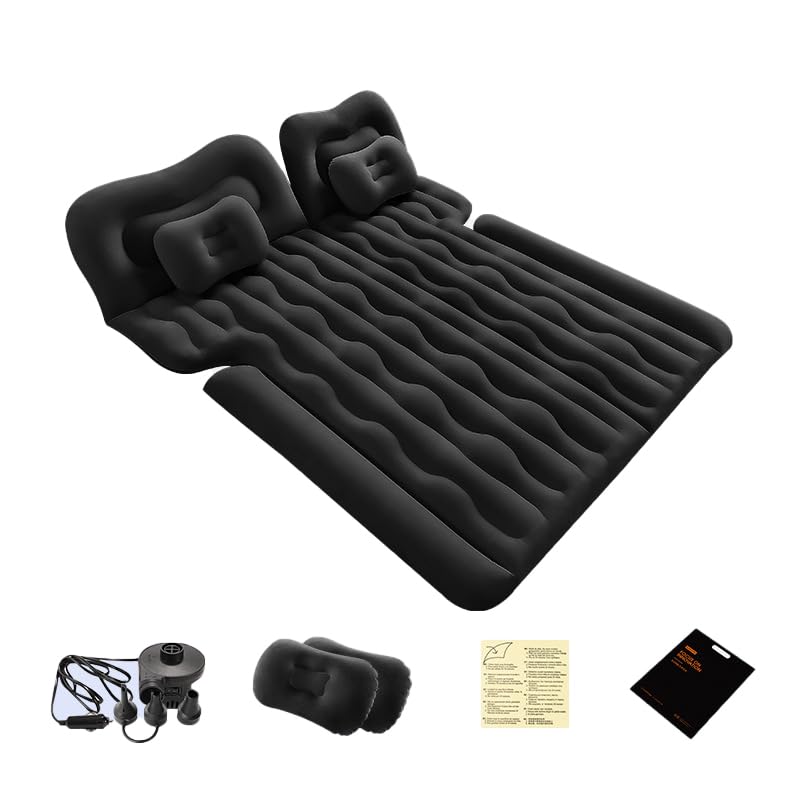 SUV Luftmadrass Bilsu00e4ng Camping Kudde Kudde Uppgraderad Fu00f6rtjockad Och Universell Bilmadrass Camping Bu00e4rbar Sovdyna Fu00f6r Resor Camping Anvu00e4ndning I Din Bil RV Minibuss Bagageutrymme (gru00e5