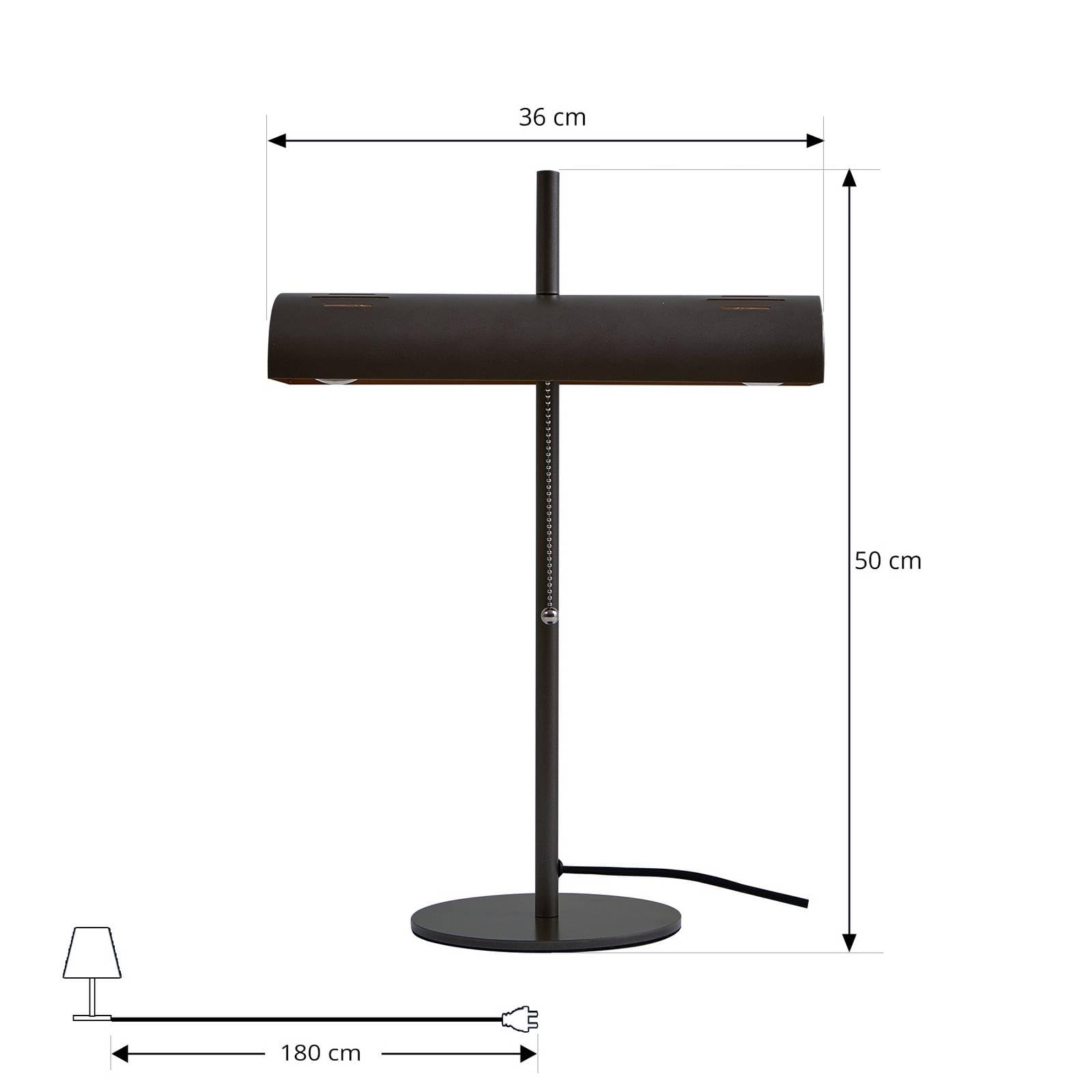 Lucande flexo en gris oscuro, lámpara de mesa | lámpara de escritorio, e27, 2 bombillas, moderno para sala de estar, salón, dormitorio