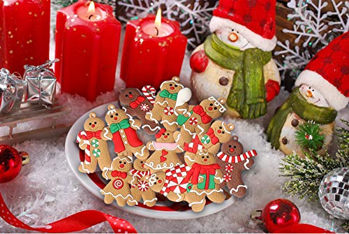 12Pcs Gingerbread Man Ornaments For Christmas Tree Assorted Plastic Gingerbread Figurines Ornaments For Christmas Tree Hanging Decorations 3 Inch Tall #TOP7