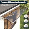 Toldo para Exterior, 40x60in Resistente a UV y Lluvia, Protección para Puerta | Bloquea Sol y Nieve, Reduce Acumulación de Calor, Voladizo de Policarbonato de 5mm para Patio/Pórtico Exterior, Soporte de ABS Reforzado 4