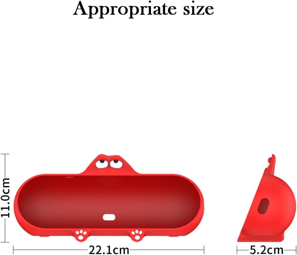 Case for Beats Pill (2024 Release)-Portable Bluetooth Speaker,Soft Protective,BOVUGAC Cute Cartoon Silicone Case Cover with Lanyard for Beats Pill (2024 Release)-Red