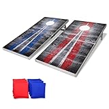 GoSports LED Rustic Design Cornhole Set, Regulation Size