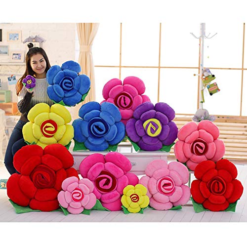 Image of Rose Flower Plush Toy | Soft Rose Shape Throw Pillow, Decorative Cushion for Sofa, Bed, Home & Gifts (Yellow, 30cm)