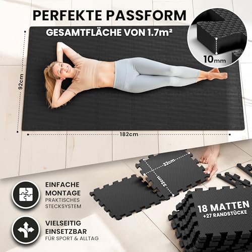 Schutzmatten Bodenschutzmatte Set Sportmatte Gymnastikmatte Puzzlematte: Puzzle Sportgeräte Matte Fitnessmatte Turnmatte Unterlegmatte Bodenmatte Sport Mat Trainingsmatte Gummimatte Yogamatte Fitness