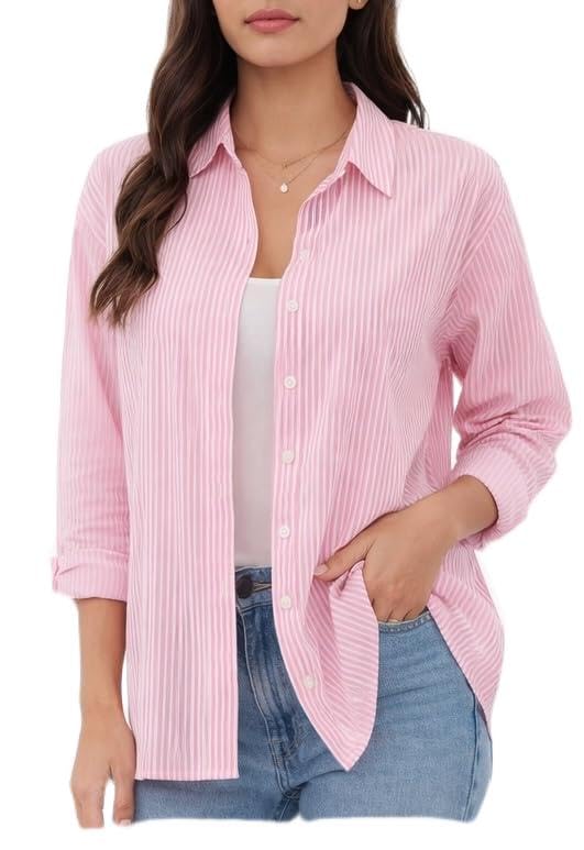 Women Striped Cotton Top, Regular Fit, 3/4 Sleeve, Casual Daily and Office Wear-picture-57