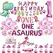 Dinosaur 1st Birthday Decorations Girlï¼ŒOneasaurus Dino First Birthday Party,Pink Dinosaur 1st Birthday Decorations,Dinosaur Banner, Dinosaur First Birthday Decor, Dino High Chair.