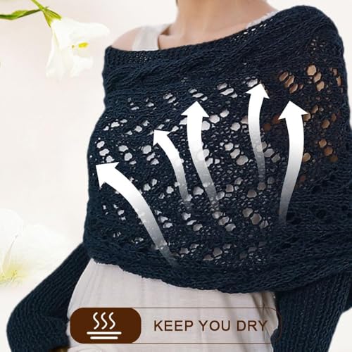 Multifunctional Scarf with Sleeves,Knitted Cable Wrap,Sweater Scarf with Sleeves for Women4