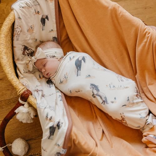 Image of Copper Pearl Swaddle Blankets for Newborns | Soft Stretchy Receiving Blankets for Boys and Girls | Large 46 x 46 Inch Baby Blankets | Lightweight and Breathable Swaddles | Montana