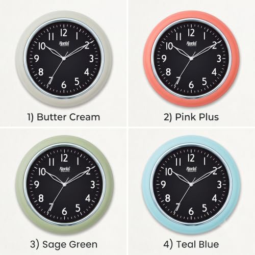 Image of Ajanta 10 Inch Designer Round Wall Clock Silent Sweep for Home Office