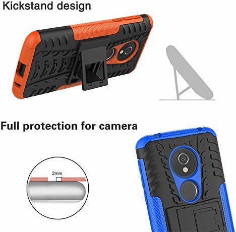 Yiakeng for Moto G6 Play Case,Moto E5 5.7" Tracfone(XT1920DL), Moto G6 Forge case, Dual Layer Shockproof Slim Protective with Kickstand Phone Case Cover (Blue)