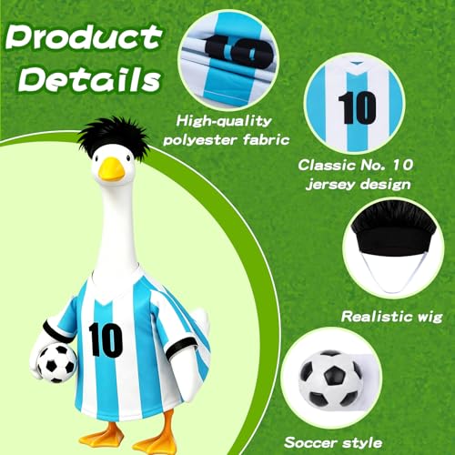 RUEGGVAT 2026 World Soccer Goose Outfit for 23 Inch Porch Statue — view 3