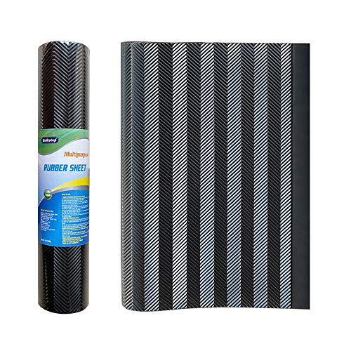 Image of Unikstep, Rubber Sheet, 21.5 inchx14.5 inch, Thick 0.08 inch, for Shoe Sole Heel Repair, Furniture Pad, Vibration Reduce, DIY Gasket Seal Pad, Floor Anti Slip Cushion (Black Color V Pattern)