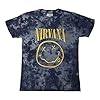 Nirvana T Shirt Blue Stroke Smile Band Logo Official Unisex Dye Wash Blue S #3