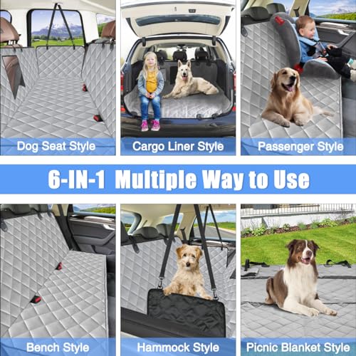 Kytely Dog Car Seat Cover for Back Seat, Waterproof Dog Car Hammock with Mesh Window, Anti-Scratch Nonslip Durable Soft Pet Dog Seat Cover for Cars Trucks and SUV Gray - Image 6
