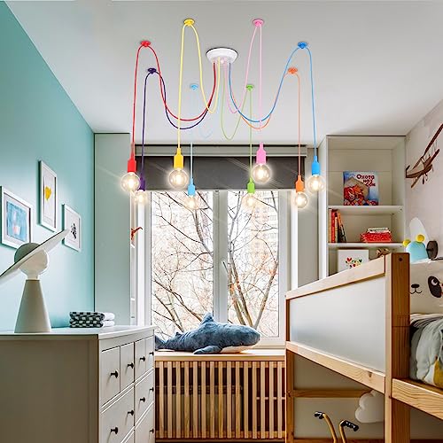 Jsdorsy JL Colorful Spider Chandelier, Kids Ceiling Light Fixtures Adjustable Diy Ceiling Hanging Pendant Light thumb #1