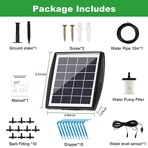 image for Solar Automatic Drip Irrigation Kit System, YaNovate Saved Water Solar