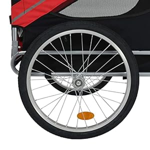   Tidyard-Dog-Bike-Trailer-with-Mesh-Windows-and-Safety-Flag-Folding-Pet-Bicycle-Carrier-Animal-Bike-Stroller-for-Cat-Puppy-Dog-Car-Outdoor-Travel-Red-and-Black