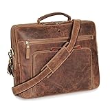 Praktische Laptop Tasche: Die DONBOLSO Laptoptasche bietet Platz für 13 bis 15.6 Zoll Notebooks; Leder und clevere Aufteilung für Laptop und Zubehör; ideal als aktentasche herren für Arbeit
