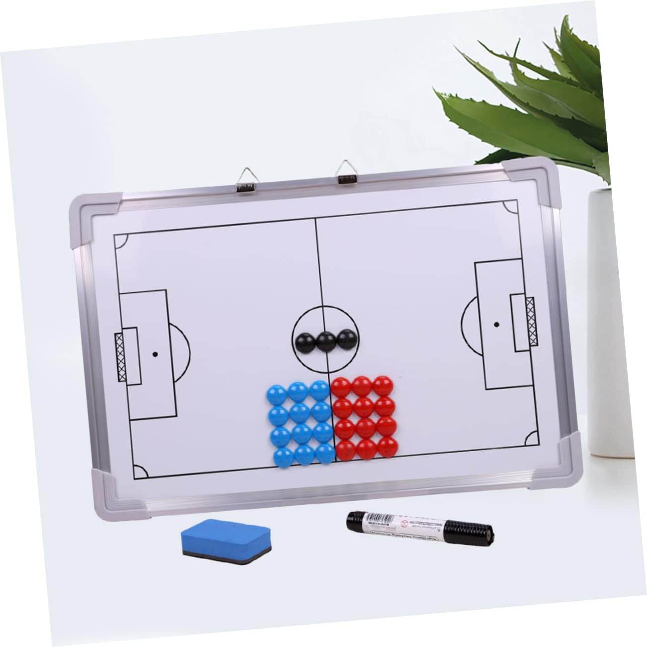 27pcs Aluminum Alloy Football Board Magnetic Dry Erase Board for Magnets Eraser Marker Pen Whiteboard