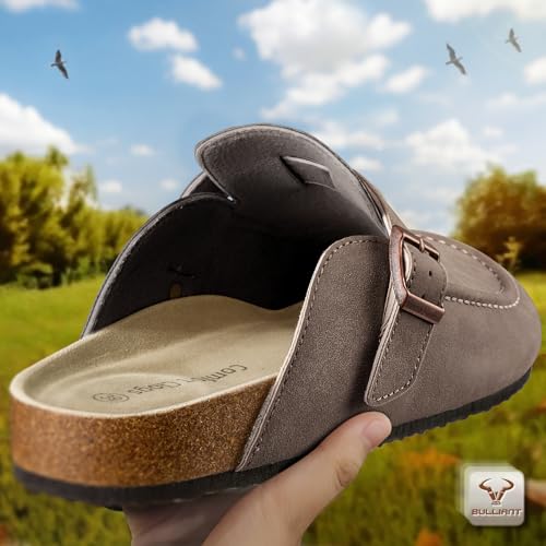 BULLIANT Clogs-Suede Mules Slippers Sandals Nurse Potato Shoes Unisex for Men Women-Cushioned Cork-Footbed2