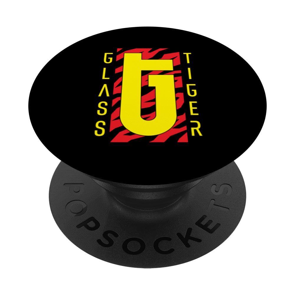 Glass Tiger Yellow GT PopSockets Swappable PopGrip, Black