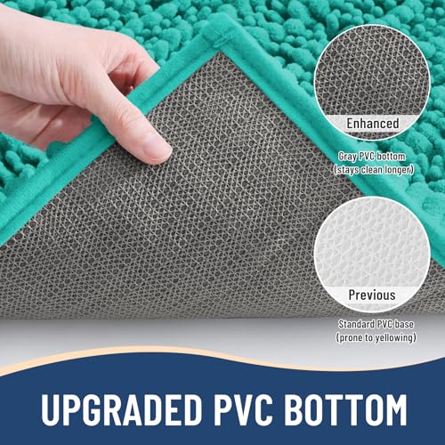 Image of Arotive Luxury Bathroom Ruuner Rugs 47x24, Extra Soft Thick Absorbent Shaggy Chenille Bath Rugs, Machine Wash Dry, Bath Mats for Bathroom Floor, Tub and Shower, Home Decor Accessories, Teal
