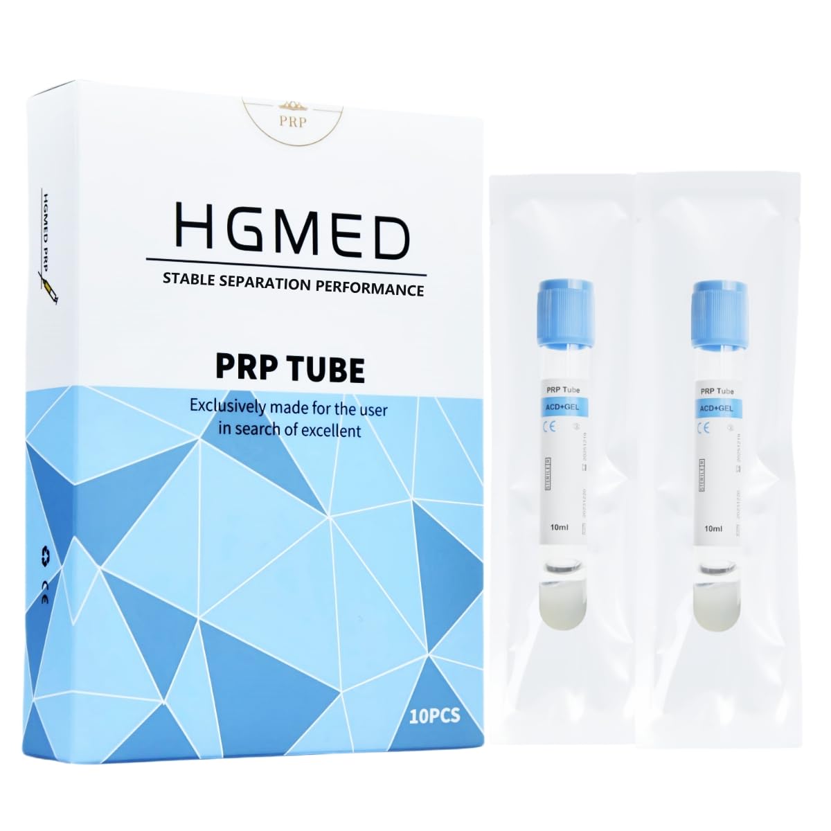 HGMED 10ml/15ml PRP Tubes for centrifuge Systerm, Individually Wrapped Box of 10 (10ml Tube)