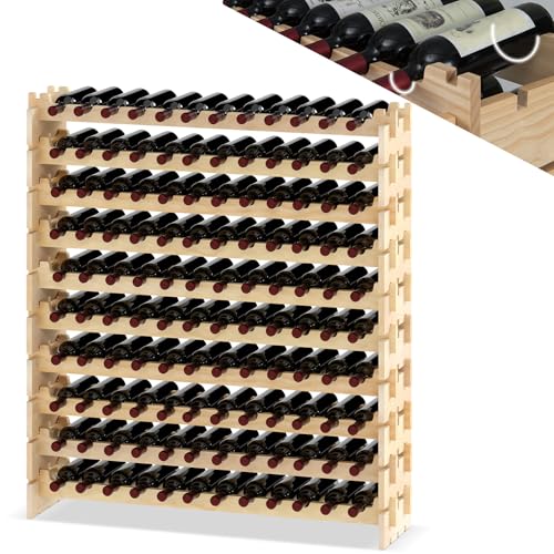 GOPLUS Range Bouteille pour Bouteilles, 120 x 29 x 128 CM, Casier à Bouteilles de Vin avec...
