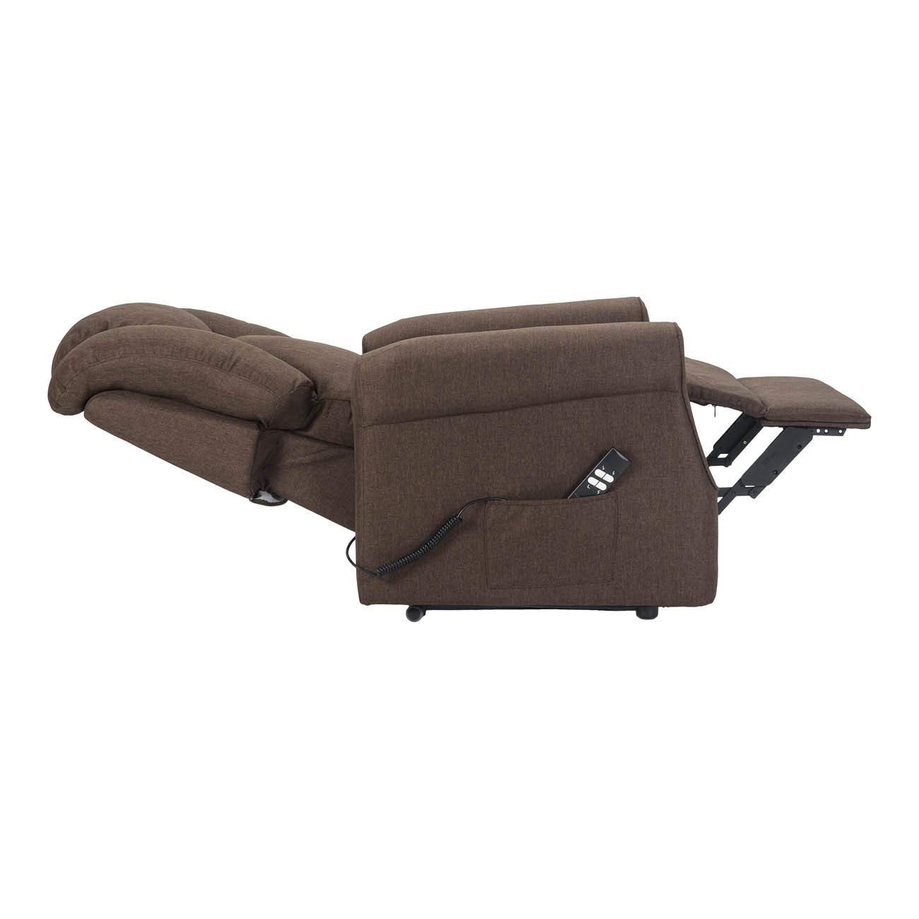 Sime Betty1 PERSONNALISÉ Fauteuil releveur Relax Dispositif Médical Vibromassage kit 4 Roues siège à Micro-Ressorts Doux résistant aux Taches Brun