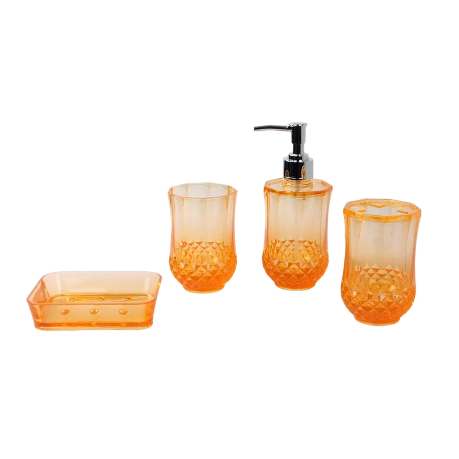 Uqezagpa A Uqezagp Bathroom Organizers Set 4Pcs Toothbrush Holder Soap Tray Control Easy Maintenance Bathroom Countertop Storage Crylic Soap & Cream Dispenser