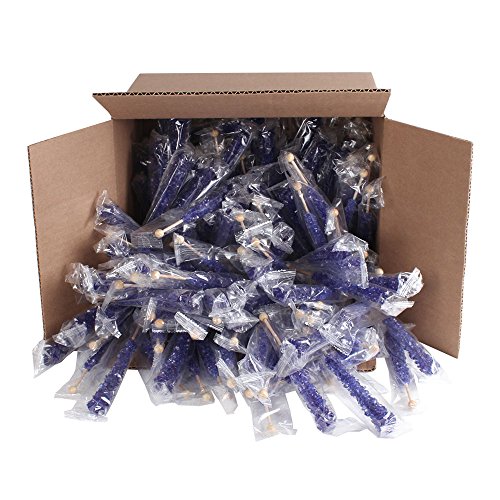 Extra Large Rock Candy Sticks: 144 Blueberry Lollipop - Navy Blue Rock Candy Sticks - Individually Wrapped - Espeez Rock Candy Sticks for Candy Buffet, Birthdays, Weddings, Receptions and Baby Shower