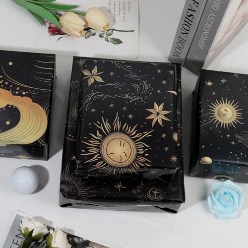 Dtiafu Galaxy Wrapping Paper 6 Style Space Moon Stars Suns Celestial Art Paper for Men Women Kids Birthday Wedding Baby Shower, 20 X 28 Inch, Folded Flat (6 Sheet) - Thumbnail 5