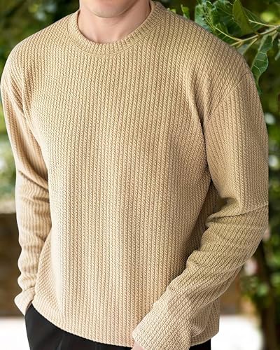 I ENTERPRISE Cotton Blend Regular Fit Round Neck Plain Solid Full Sleeve T-Shirt for Men-&-Boys - Image 2