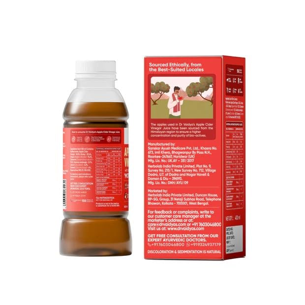 Dr. Vaidya's Apple Cider Vinegar Juice 400ml - Image 3