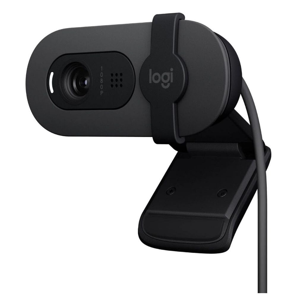 Logitech Brio 100 Full HD 1080p - Cámara Web con micrófono de Cubierta de privacidad, Color Negro