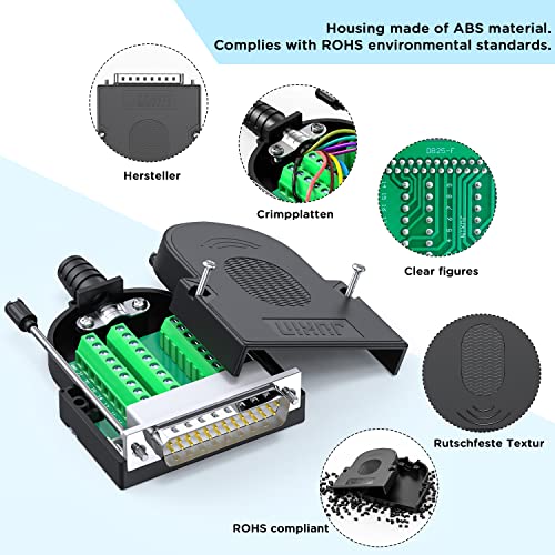 Adaptadores Conector DB25 Serial 2Pack Hembra miniatura 4