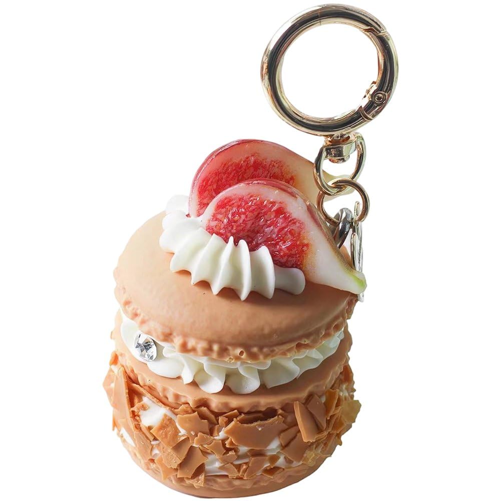 Hrippy Cute Resin 3d Macaron Cake Keychain Pendant, Sweet Food Charm Accessory for Womens Handbag Purse Daily Decor Layout
