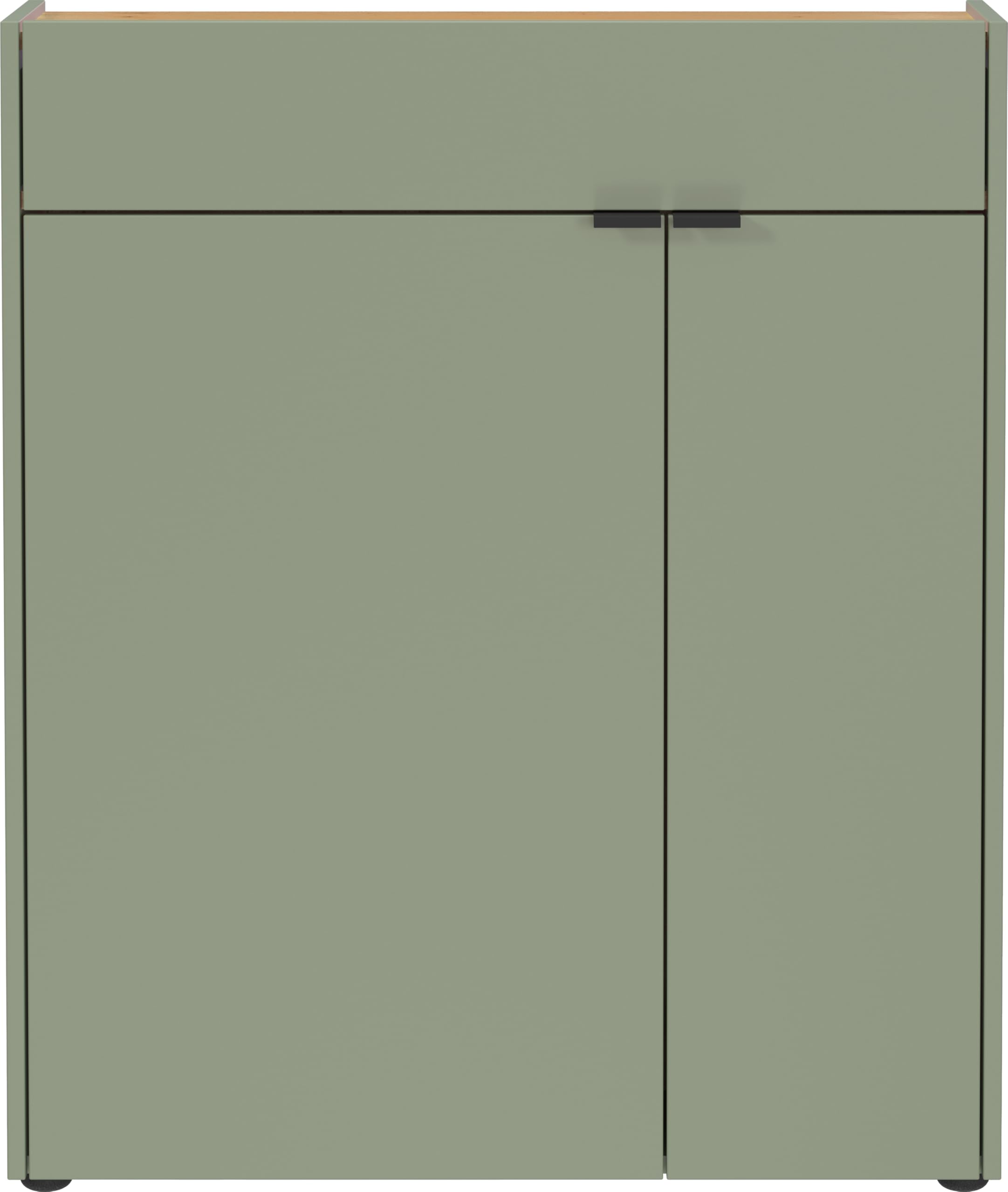 Germania Armario Zapatero 1319-629 GW-Ameca, en Verde Pardo/Roble navarra, con amortiguación en Las Puertas, 83 x 99 x 22 cm (Ancho x Alto x Profundidad)