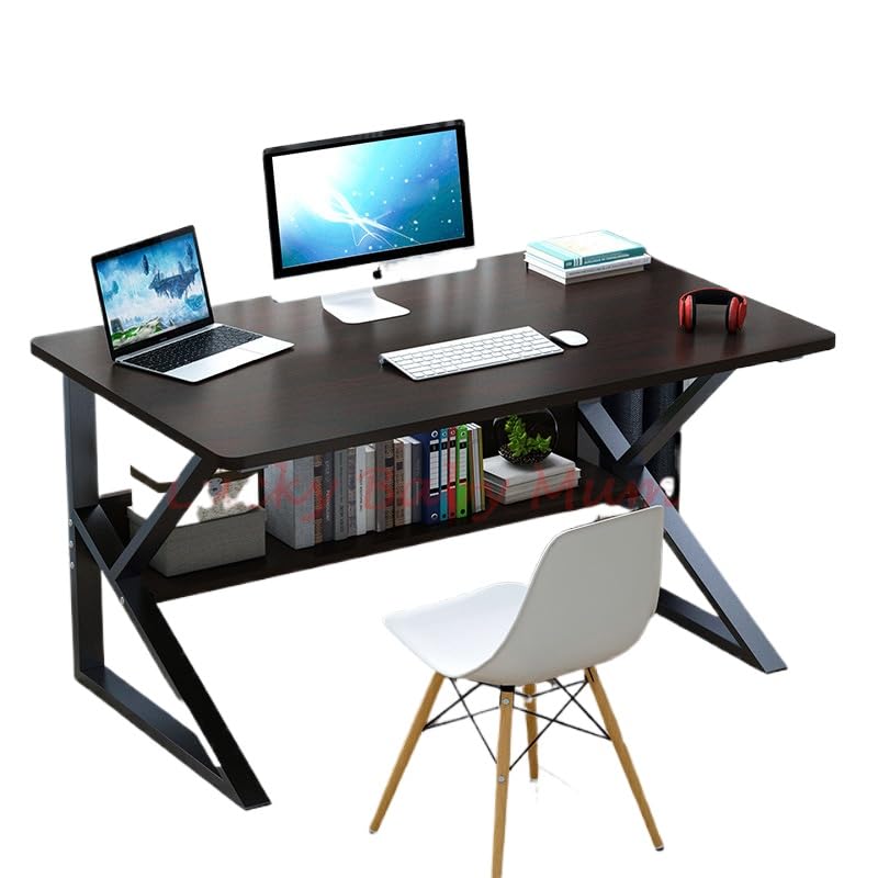 SG Stock | K Frame Computer TableStudy Table/Computer Desk with Shelf Multiple (Black 80x50x71.5cm)