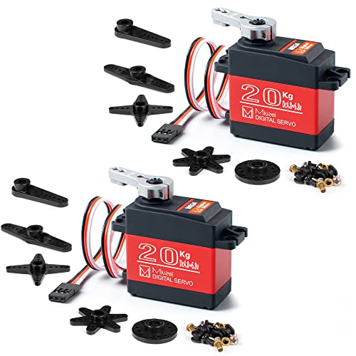 Miuzei 20KG Servo Motor High Torque Digital Servo Metal Gear Waterproof for 1/8, 1/10 RC Model DIY...