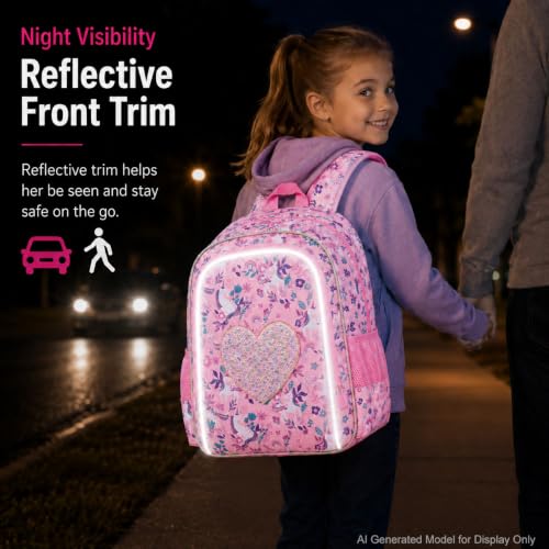 Image of 3Pcs Unicorn Backpack for Girls, 16 inch Sequin Kids Bookbag with Lunch Box，School Backpacks for Elementary Preschool Kindergarten (Pink)