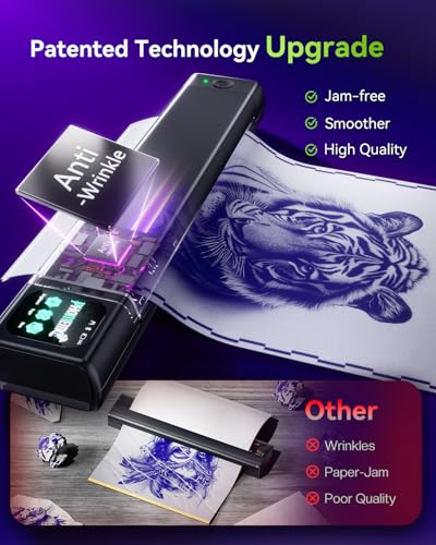 Phomemo M08F Plus Touchscreen Tattoo Stencil Printer, Bluetooth, Thermal | Precision Line Detail Printing, AR Tattoo Review, Compatible with Phone/Tablet/PC, for Advanced Tattoo Artist, Black - image 8