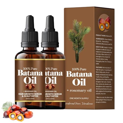 XiuFa Batana Oil With Rosemary for Hair Growth, 100% Organic From Honduras, Nourishes All Hair Types, 30ml / 1 Fl Oz (2pcs)
